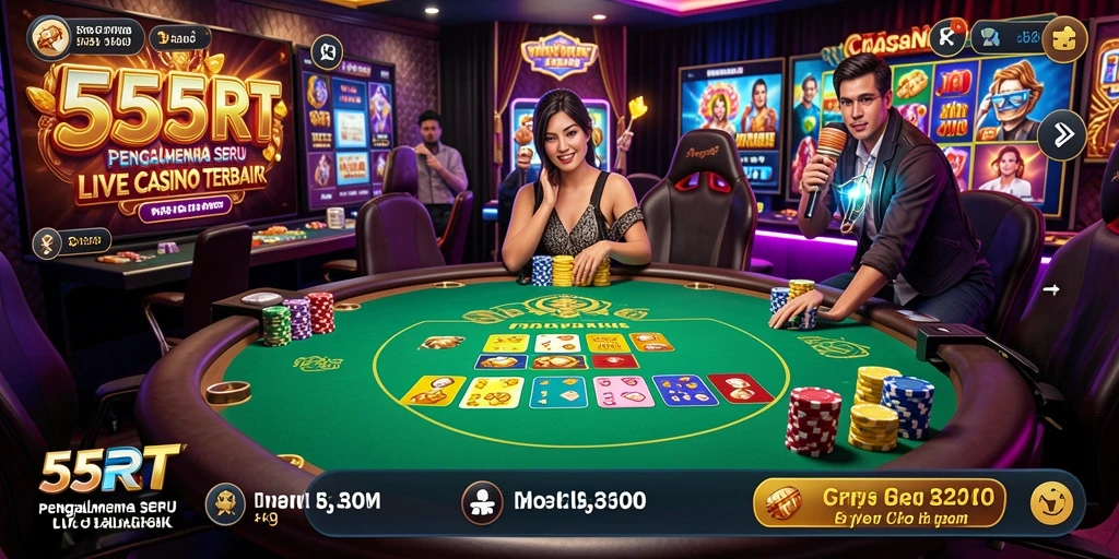 Tampilan gameplay Live Casino yang mengasyikkan di 55RT.