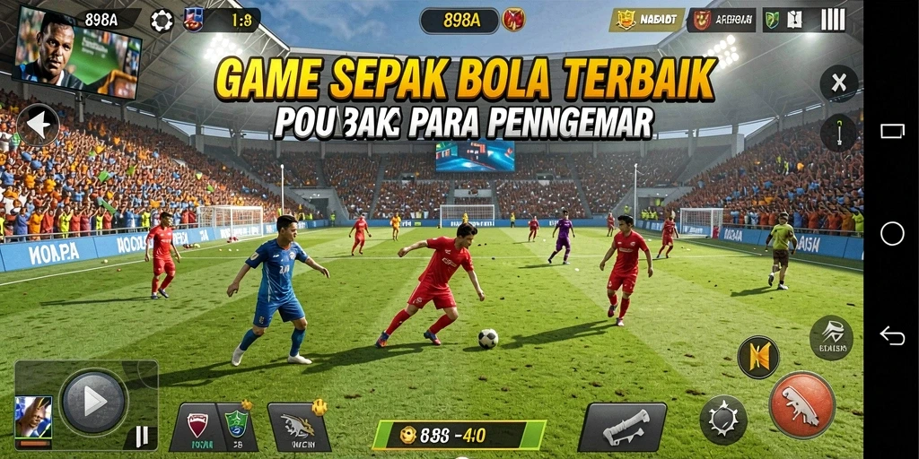 Tangkapan layar menunjukkan aksi mendebarkan dalam permainan sepak bola.