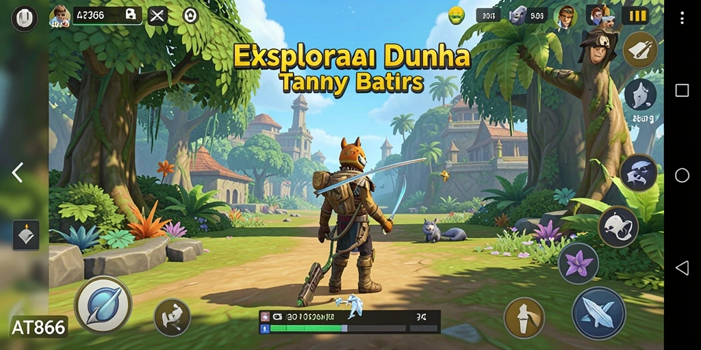 Screenshot gameplay Open World AT866 menunjukkan dunia yang luas dan menakjubkan.