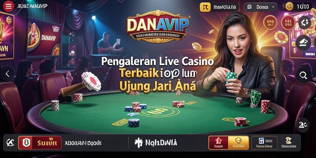 Screenshot gameplay <strong>DANAVIP</strong> yang menampilkan interaksi langsung dengan dealer.