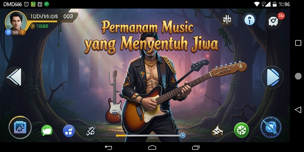 Screenshot DMD686 menampilkan gameplay musik yang menarik dan seru.
