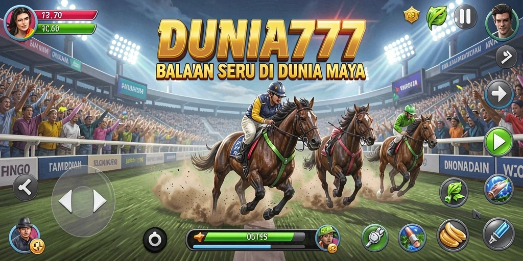 Screenshot dari gameplay balap DUNIA777 yang mendebarkan.