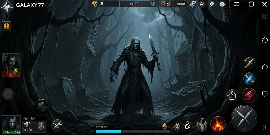Screenshot menampilkan momen mencekam dalam GALAXY77 saat menjelajahi kegelapan.