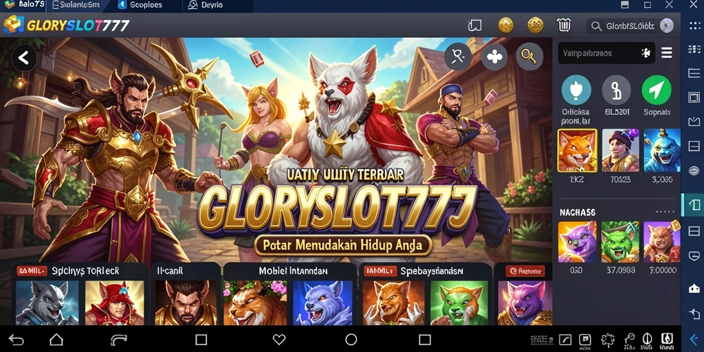 Antarmuka utama GLORYSLOT777 yang mudah digunakan dan fungsional.