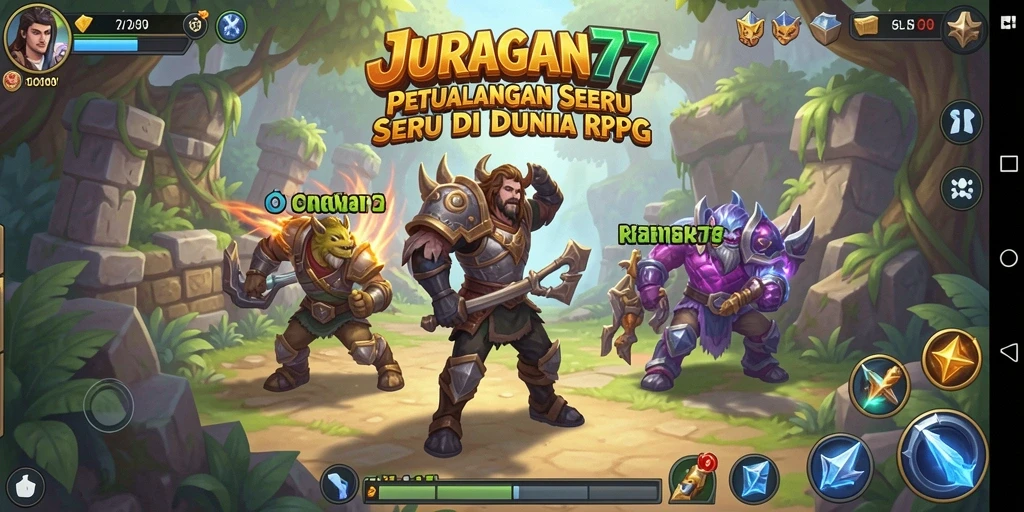 Tampilan menakjubkan dari gameplay RPG JURAGAN77.