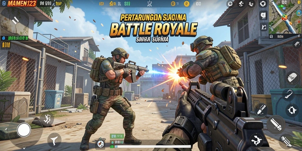 Gameplay seru dalam MAMEN123 dengan pertempuran intens.