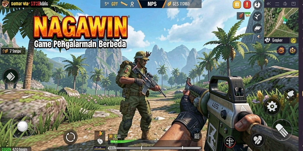Screenshot NAGAWIN menampilkan aksi pertarungan yang intens dalam mode TPS.