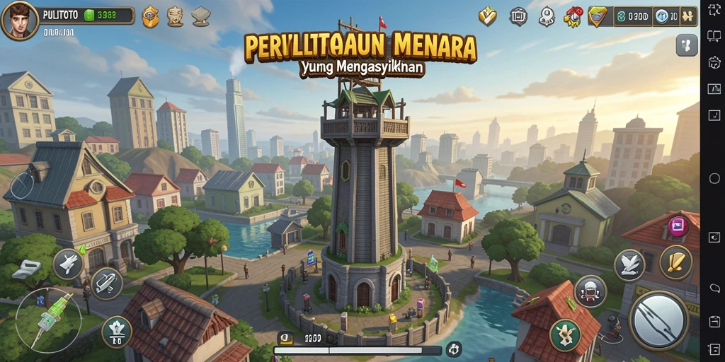 Screenshot PULITOTO menampilkan intensitas gameplay Tower Defense yang mendebarkan.