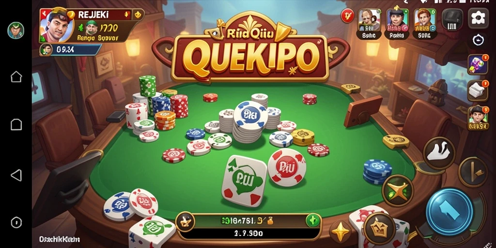Tampilan gameplay QiuQiu dalam REJEKIPOP yang mengasyikkan.