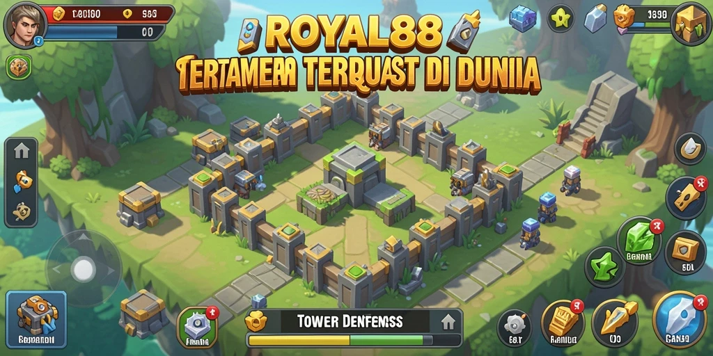 Tampilan gameplay ROYAL88 yang mendebarkan dalam Tower Defense.