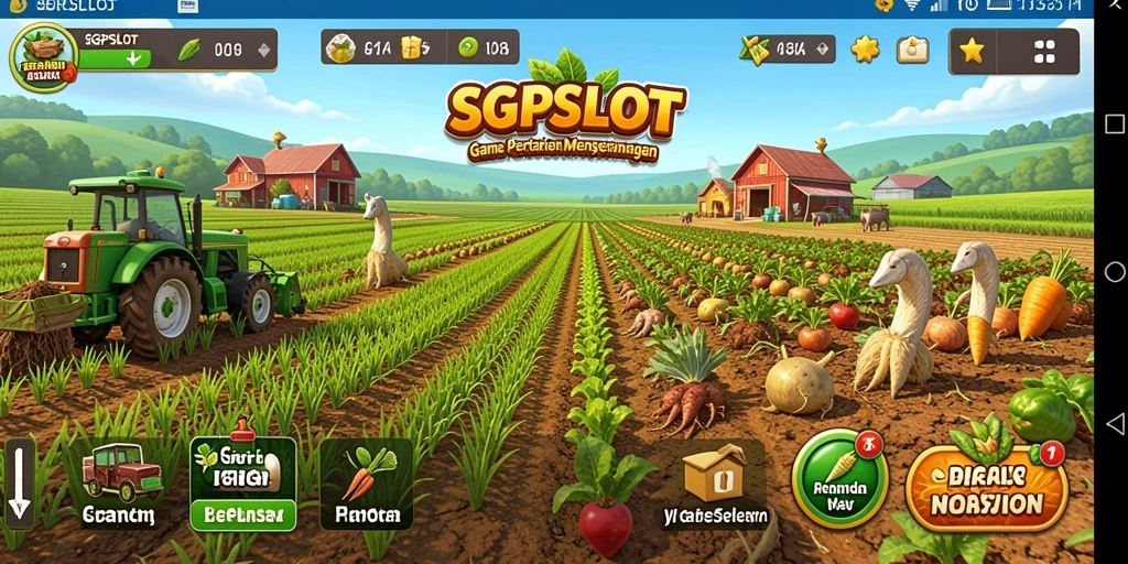 Tampilan gameplay menarik dalam permainan pertanian.