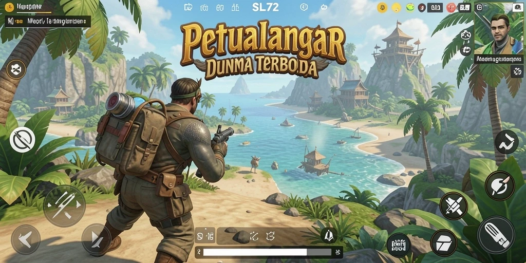 Screenshot SL72 menampilkan petualangan menjelajahi dunia terbuka yang luas.