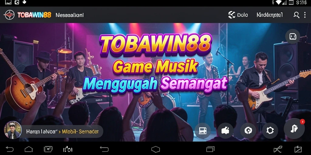 Tampilan gameplay TOBAWIN88 dengan berbagai lagu dan tantangan musik.