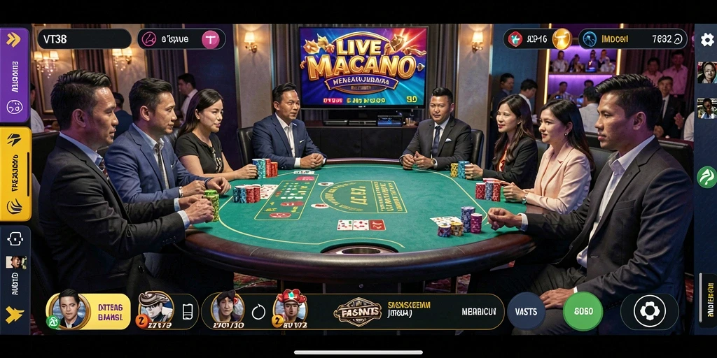 Tampilan gameplay Live Casino yang menarik dan interaktif di VT38.
