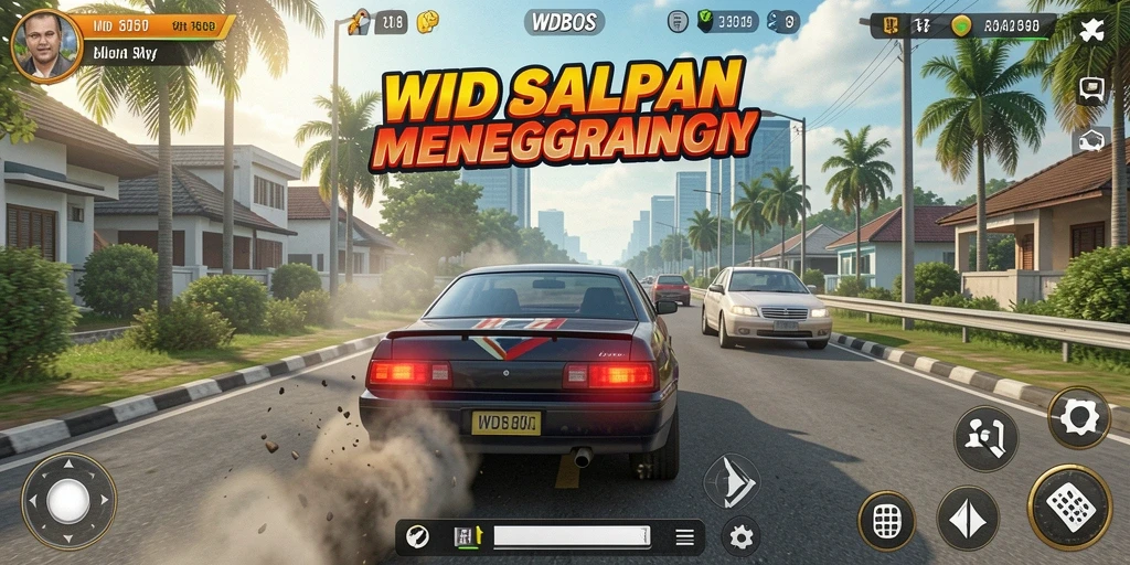 Screenshot gameplay <strong>WDBOS</strong> yang menunjukkan aksi balap menegangkan.