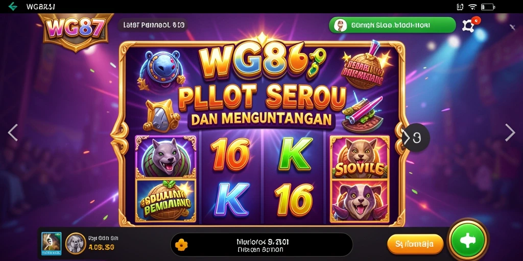 Screenshot utama WG87 menampilkan gameplay seru permainan Slot.