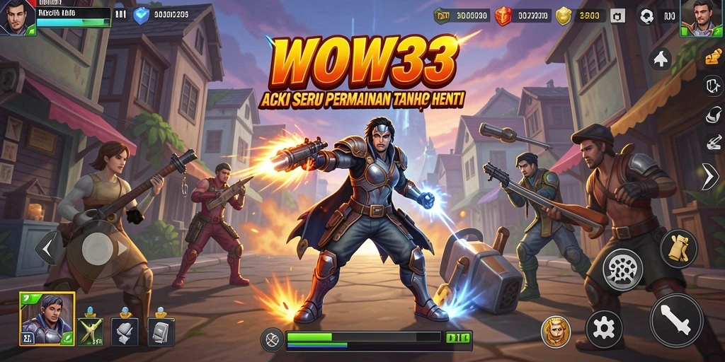Screenshot gameplay WOW33 dengan aksi pertarungan yang mendebarkan.
